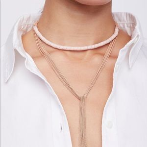 Free People Leather Wrap Chain Bolo